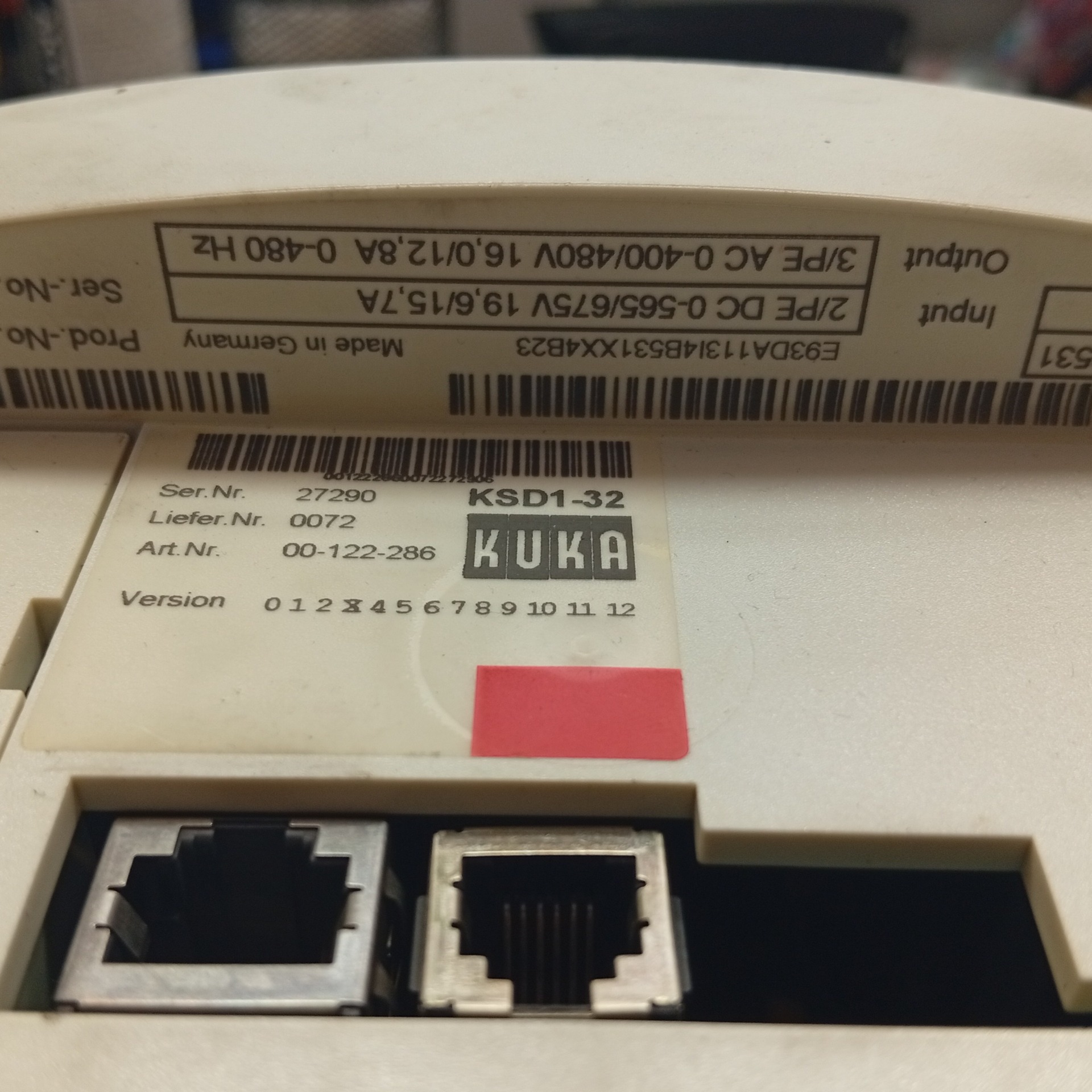 Le servomoteur KSD1-16 dans l’armoire KUKA KR C2 a cessé de fonctionner